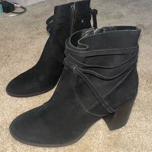 Steve Madden Black Suede Ankle Booties